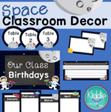 Space Classroom Decor - Posters, Name Plate, Note Cards, T