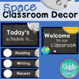 Space Classroom Decor - Welcome Sign and Schedule Cards