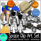 Space Clip Art Set Solar System, Astronaut, Lunar Base, Ro