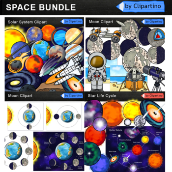 Preview of Space Clip art BUNDLE /Solar System Clip Art /Science clipart/ Commercial use