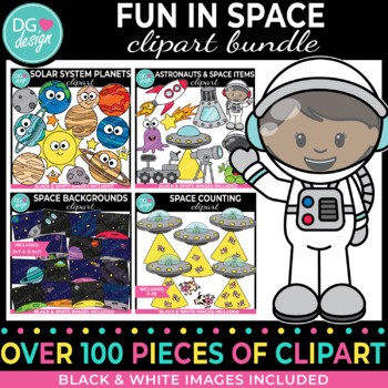 Preview of Space Clipart Bundle | Solar System Clipart | Astronaut Clipart | Planet Clipart