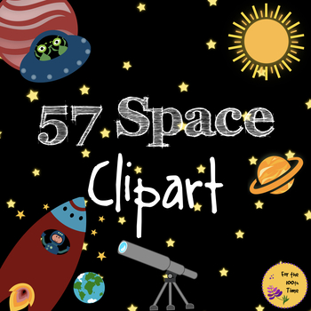 Preview of Space Clipart, Frames, Digital Paper & Black & White Images! TpT Commercial Use