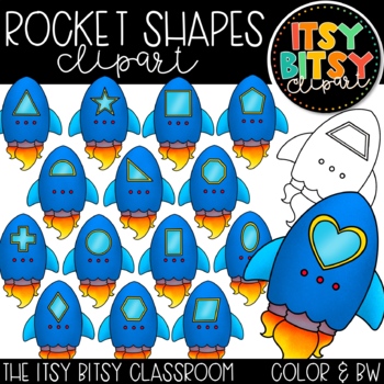 Preview of Space Clipart Rocket Shapes 2D Shape Clipart Itsy Bitsy Clipart