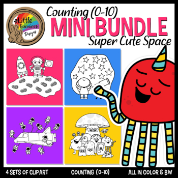 Preview of Space Clipart | Space Counting | Mini Bundle