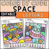 Space Color by Letter Recognition Color by Code Activities