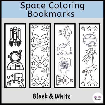 Space Coloring Bookmarks - Simple Living Mama
