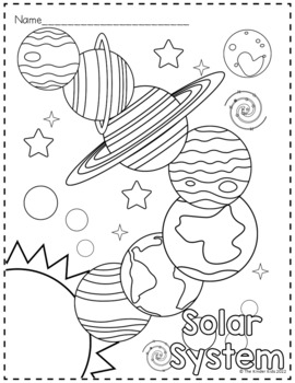 Kids Coloring Care Package -- SPACE