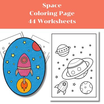 Preview of Space Coloring Pages, Coloring Sheets, Preschool, Worksheets, Printable Coloring
