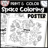 Space Coloring Sheet /  18" x 24" / Poster