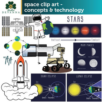 Preview of Space Clip Art - Concepts and Technology