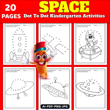 Preview of Space Connect The Dots Kindergarten Activities