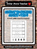 Space - Count to 5 Cut & Paste Worksheets - 5 pages *sp