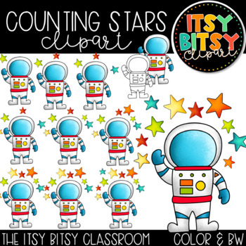 Preview of Space Counting Stars Clipart Counting Clipart Itsy Bitsy Clipart