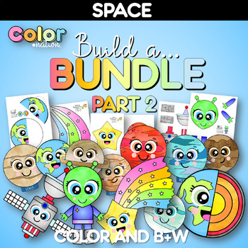 Preview of Space Crafts Activities BUNDLE Part 2 | Alien | Earth's Layers | Shooting star