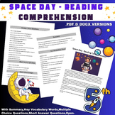 Space Day Reading comprehension Passages & Questions