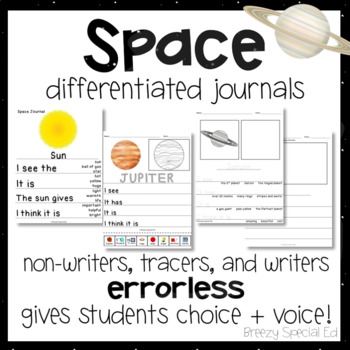 Preview of Space Differentiated Leveled Journal Writing for Special Education / Autism