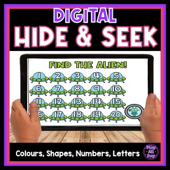 Preview of Space Digital Hide and Seek | Letters Numbers Shapes Colors