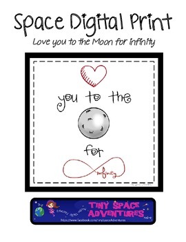 Preview of Space Digital Print: Love you the Moon for Infinity