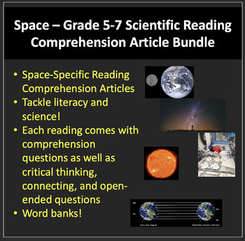 Preview of Space Digital Science Reading Article Bundle - Grade 5-7