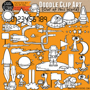 Preview of Space Doodle Clip Art Collection