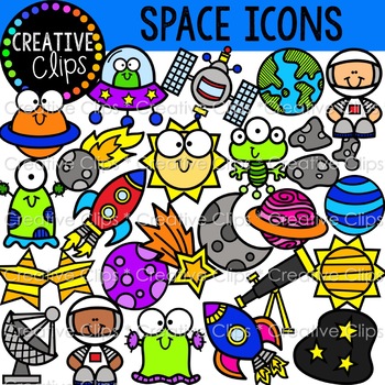 Preview of Space Doodle Icons  {Space Clipart}