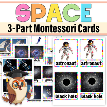 Preview of Space Exploration 3-Part Montessori Cards | Space Exploration cards | Space