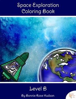 Preview of Space Exploration Coloring Book-Level B