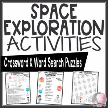 Preview of Space Exploration Activities Crossword Puzzle and Word Search