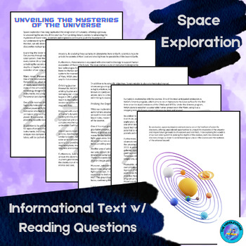 Preview of Space Exploration Informational Text w/Questions