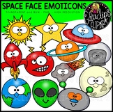 Space Face Emoticons Clip Art Set {Educlips Clipart}