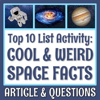 Preview of Space Facts Astronomy Reading Article and Worksheet