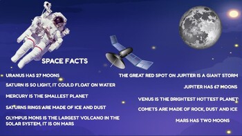 Preview of Space Facts and Trivia, Quiz, Homework, Science, Planets, Solar System, EFL, ESL