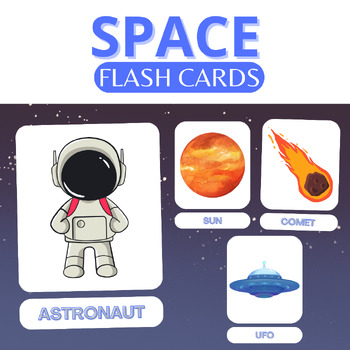 Preview of Space Flash Cards and Vocabulary - Basic English