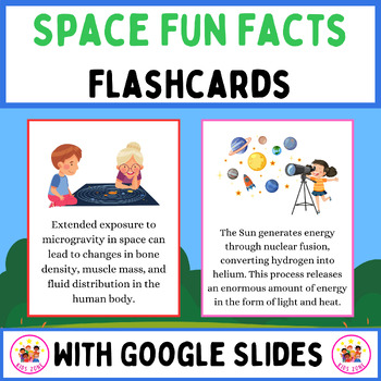 Preview of Space Fun Facts Flashcards. Printable Posters With Google Slides