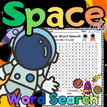 Preview of Space Galaxy Astronaut word search  game No prep Easy for 2nd,3rd,4th,5th,6th