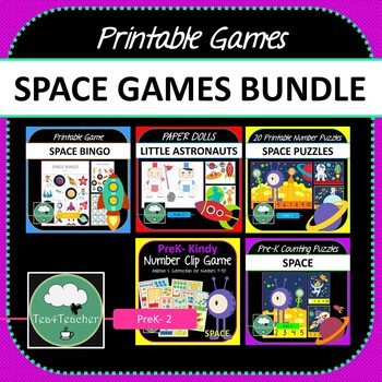 Preview of SPACE GAMES BUNDLE Kindergarten K-2 Space