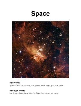 Preview of Space: Hi-Lo Text with Paired Comprehension Questions for Special Education