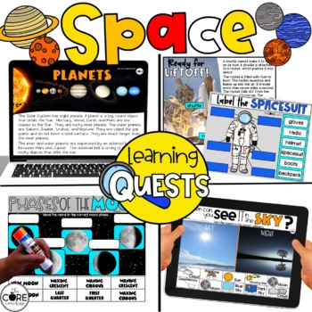 Preview of Space Activities - Digital & Printable Moon, Solar System, Exploring Space, Sun