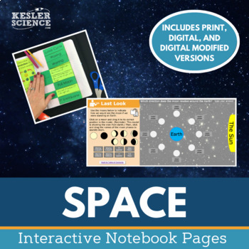 Preview of Space Interactive Notebook Pages - Print or Digital INB