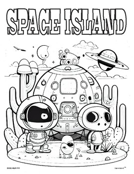 Preview of Space Island Coloring Book