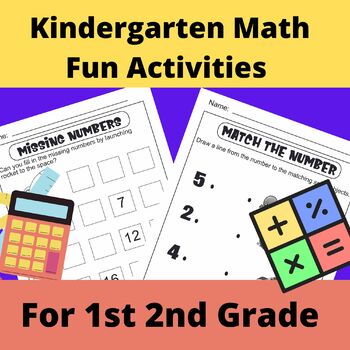 Space Kindergarten Math Worksheet Fun Activities 1st & 2nd Grade Math