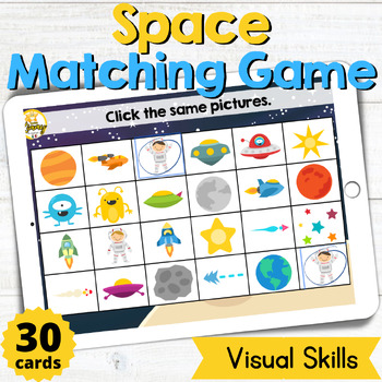 Preview of Space Matching Game Visual Discrimination Boom Cards