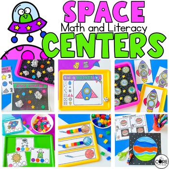 Preview of Space Math & Literacy Centers Preschool - PreK Space Activities
