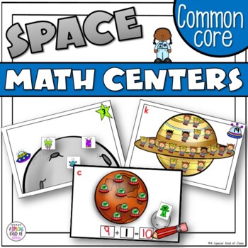 Preview of Kindergarten Space Theme Math Centers - Aligned to Common Core