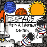 Space Math and Literacy Centers for Preschool, Pre-K, and Kindergarten