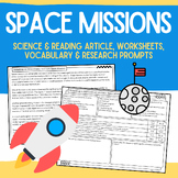 Space Missions: Informational Science Reading, Worksheets,
