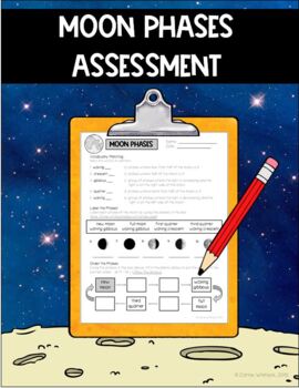 Preview of Space - Moon Phases Assessment - Print & Digital