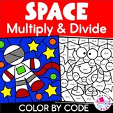 Space Multiplication & Division Color by Number Code Math 