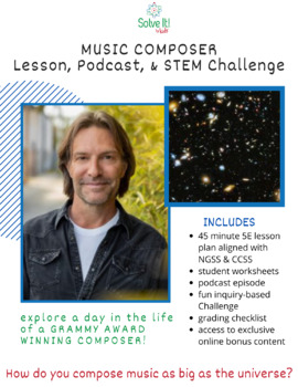 Preview of Space Music Lesson, STEAM Challenge: Be a Music Composer! (distance learning)