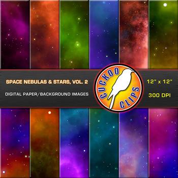 Preview of Space Nebulas & Stars, Vol 2 (Digital Paper/Background Images)